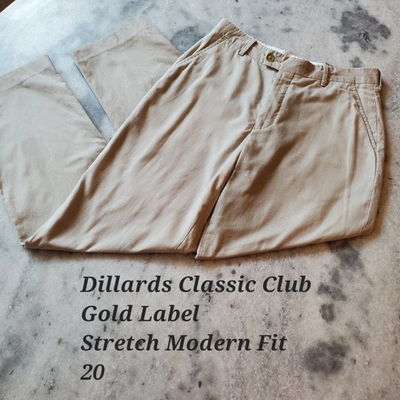 Dillards Classic Club Gold Label Stretch Modern Fit, Size 20 - Picture 1 of 8